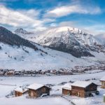 Alpine Ski Resort And Ski Slopes in Winter, Livigno, Italy